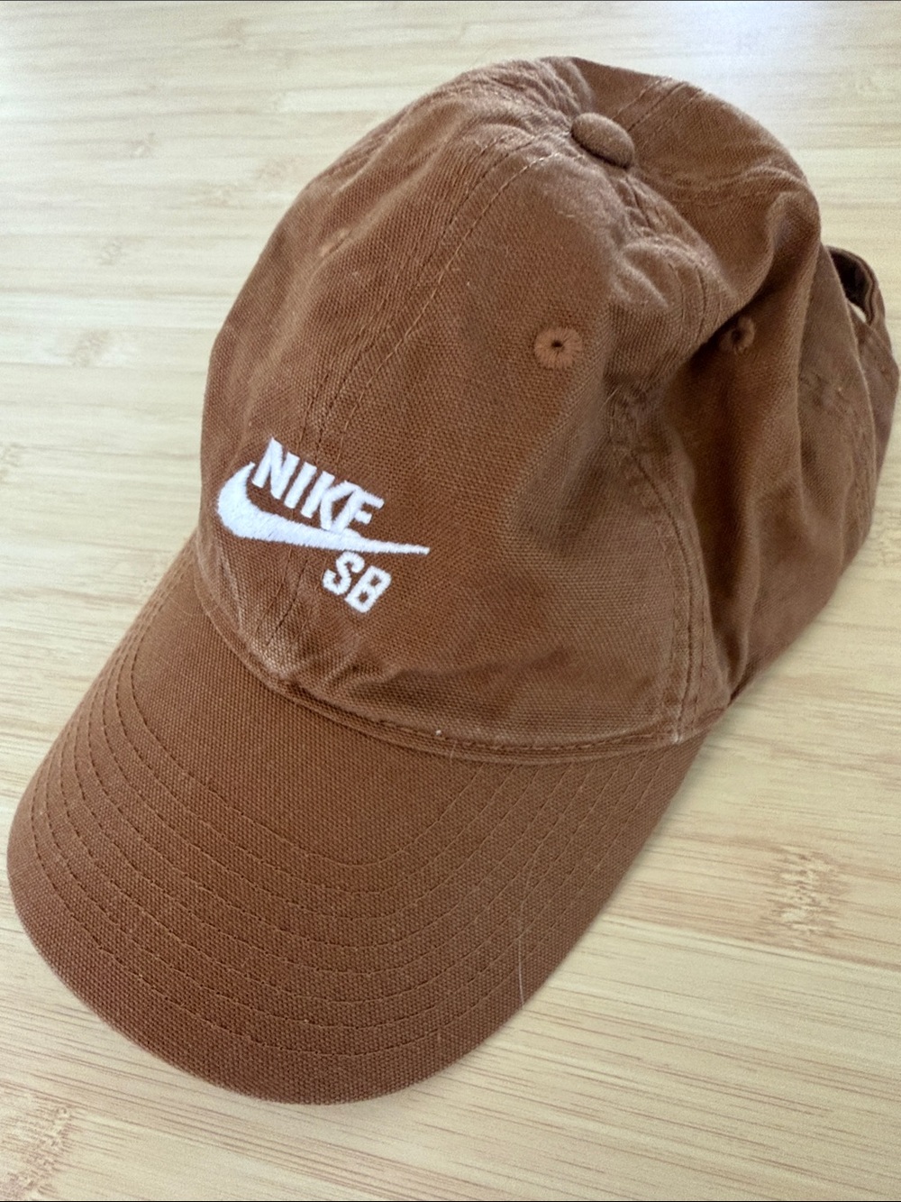 Nike Brown Cotton Hat with White Embroidered Logo